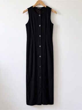 Vintage Banana Republic Wool Blend Button Front Maxi Dress Size 0 Made in Italy
